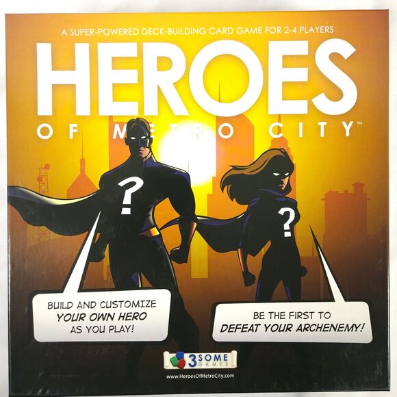NIB Heroes of Metro City Card Superhero Board Game 3Some Games, Inc 2013 - Picture 1 of 7